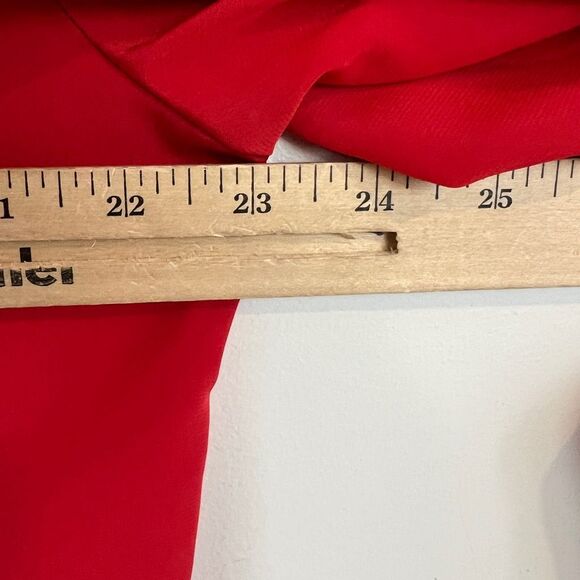 Vintage 80s Elite Women's 18 Red Long Sleeve Regal Ruffled Button Down Shirt Top - Picture 7 of 15